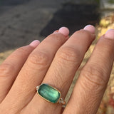 Ocean Kyanite Ring with Diamond Clusters