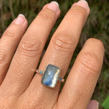 Pale Blue Kyanite and Aquamarines Ring