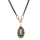 Double Chain Two Tone Pendant Necklace