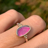 Watermelon Torumaline Slice Ring
