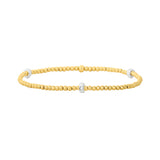 2MM Signature Beaded Bracelet with Large Sterling Silver Rondelle Pattern