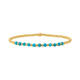 2MM Signature Bracelet with Classic Turquoise Gold Pattern