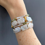 Long Pearls with Opals Bracelet
