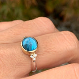 London Blue Topaz Cocktail Ring with Diamonds