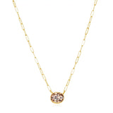 Gem Drop Bezel Necklace