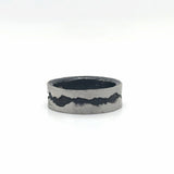 Platinum over Oxidized Silver 7mm Wide Band
