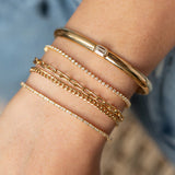 Small Curb and Medium Square Oval Link Double Chain Bracelet