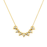 Double Sided 7 Sapphire Bezel Sliding Teardrop Necklace