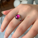 14k Pink Tourmaline with Diamonds and Pink Sapphires