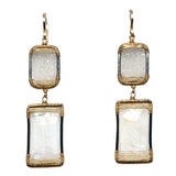 Druzy and Moonstone Tiered Wrap Earrings
