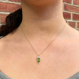 Green Tourmaline Necklace with Diamonds