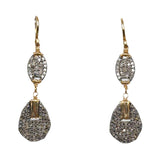 Two Tone Tiered Drop Earrings