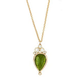 Green Tourmaline Necklace with Diamonds