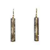 Diamond Bar Wire Wrapped Center Earrings