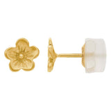 14K Yellow Gold Cherry Blossom Post Stud Earring