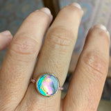 Abalone and Pink Sapphire Ring