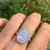 Lace Chalcedony cocktail ring with diamonds
