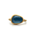 Blue Topaz Oval with Diamond Accents Ring