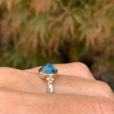 London Blue Topaz Cocktail Ring with Diamonds