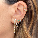 Classic Emerald Baguette Cushion Hoops