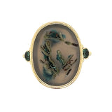Copper Agate Chrysocolla with Parti-Sapphires ring