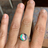 Abalone and Pink Sapphire Ring