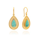 Turquoise Cabochon Drop Earrings