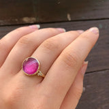 Ruby Cocktail Ring with Diamond Accents