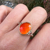 Carnelian and Sapphire Ring