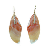 Stripped Montana Agate Slice Earrings