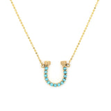 Reversible Turquoise Lucky Horseshoe Necklace