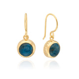 Bezel Set Apatite Drop Earrings