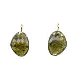 Faceted Tabiz Moss Green Garnet Earrings