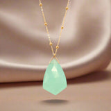 Faceted Chalcedony Arrowpoint Pendant