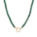 Malachite Beaded Necklace with Octagonal Bale