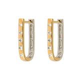 White and Yellow Double Sided Curved Diamond Hoop