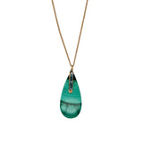 14k Teardrop Malachite Necklace