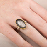 Oblong Oval Obsidian Ring