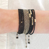 Black Spinel Wrap Bracelet - Necklace