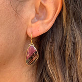 Pink Stripped Tourmaline Earrings