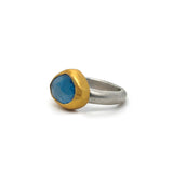 Blue Topaz Eye Shaped Ring