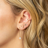 14k Gold Pearl Wire Hook Threaders
