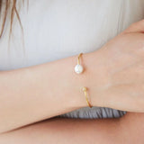 Pearl Cuff W/ Diamond