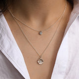 Diamond Four Star Wave Pendant Necklace