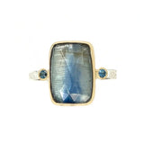 Pale Blue Kyanite and Aquamarines Ring