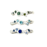Summer Skies Sterling Silver Octopus Band with Blue Zircon & Diamonds