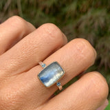 Pale Blue Kyanite and Aquamarines Ring