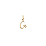 Initial Letter Charm with Diamond
