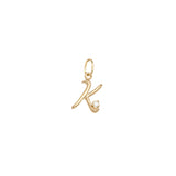 Initial Letter Charm with Diamond