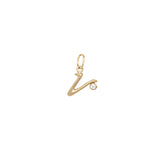 Initial Letter Charm with Diamond